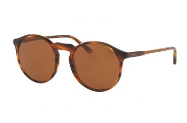 Image of Polo PH4129 Sunglasses 500773-53 - Striped Havana Frame, Brown Lenses