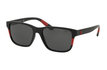 Image of Polo PH4137 Prescription Sunglasses, 57mm, Matte Black / Red, PH4137-528487-57-SV