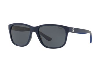 Image of Polo PH4142 Progressive Prescription Sunglasses, 57mm, Matte Navy Blue, PH4142-573387-57-PRO