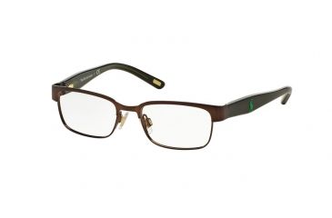 Image of Polo PP8036 Eyeglass Frames 3135-44 - Satin Brown/tortoise Green Frame