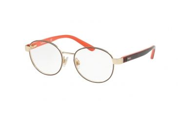 Image of Polo PP8038 Eyeglass Frames 3218-45 - Satin Gold Brown/tort Orange Frame