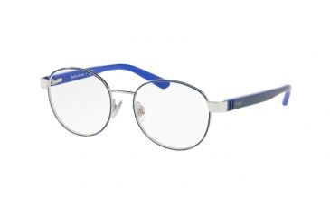 Image of Polo PP8038 Eyeglass Frames 3219-45 - Silver Navy/navy Bright Blue Frame