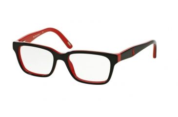 Image of Polo PP8524 Single Vision Prescription Eyeglasses 1503-44 - Black / Red Frame