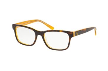 Image of Polo PP8534 Progressive Prescription Eyeglasses, 46mm, Havana On Crystal Yellow, PP8534-5277-46-PRO