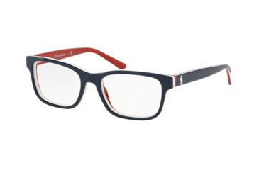 Image of Polo PP8534 Progressive Prescription Eyeglasses, 46mm, Shiny Blue/White/Red, PP8534-5667-46-PRO