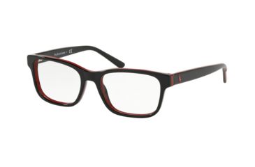 Image of Polo PP8534 Progressive Prescription Eyeglasses 5668-46 - Black/red/black Frame