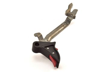 Image of Polymer80 PF-Series/Glock Curved Trigger and Safety, Aluminum, Black/Red, P80-CT-BLK-RED