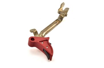 Image of Polymer80 PF-Series/Glock Curved Trigger and Safety, Aluminum, Red/Black, P80-CP-CT-RED-BLK