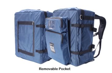 Image of PortaBrace BK-3BLC Large Modular Pro Video Camera Backpack with Standard Straps and 2-Pocket Module - Blue