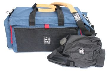 Image of Porta-Brace DVO-1U/QS-M3 DV Organizer Case - Small, Blue with QS-M3 Quick Slick rain cover