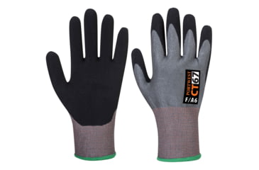 Image of Portwest AHR Nitrile Foam Glove, Grey/Black, 2XL, CT67G8RXXL