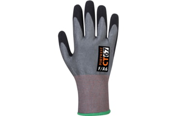 Image of Portwest AHR Nitrile Foam Glove, Grey/Black, Extra Large, CT67G8RXL