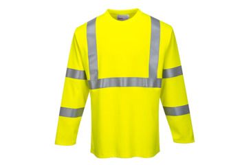 Image of Portwest Flame Resistant Hi-Vis ARC2 Long Sleeve T-Shirt, Yellow, 6XL, FR96YER6XL