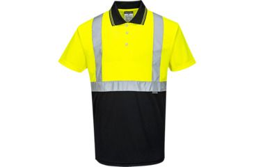 Image of Portwest Hi-Vis 2-Tone Polo Shirt, Yellow/Black, 4XL, S479YBR4XL
