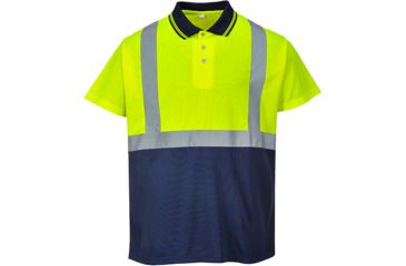 Image of Portwest Hi-Vis 2-Tone Polo Shirt, Yellow/Navy, 4XL, S479YNR4XL