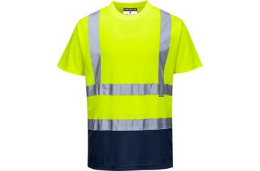 Image of Portwest Hi-Vis 2-Tone T-Shirt, Yellow/Navy, Large, S378YNRL