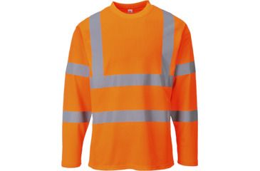 Image of Portwest Hi-Vis Cotton Comfort Long Sleeved T-Shirt, Orange, Large, S278ORRL