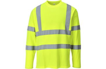 Image of Portwest Hi-Vis Cotton Comfort Long Sleeved T-Shirt, Yellow, Medium, S278YERM