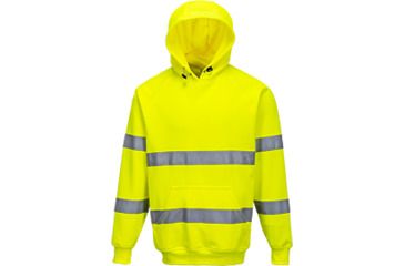 Image of Portwest Hi-Vis Hooded Sweatshirt, Yellow, Large, B304YERL