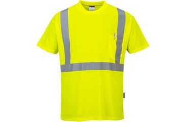 Image of Portwest Hi-Vis Pocket T-Shirt, Yellow, Large, S190YERL