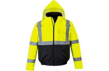 Image of Portwest Hi-Vis Two-Tone Bomber Jacket, Yellow/Black, 6XL, US363YBR6XL