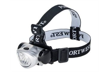 Image of Portwest LED Head Light, 8 LED, 40 Lumens, Silver, PA50SIR