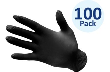 Image of Portwest Powder Free Nitrile Disposable Gloves, Pack 100, Black, Large, A925BKRL