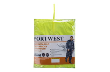 Image of Portwest PVC Coated Rain Suit, 2 Piece, Yellow, Large, L440YERL