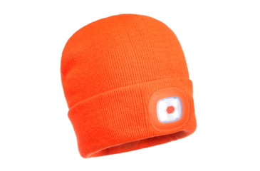 Image of Portwest Rechargeable LED Beanie, Orange, One Size, B029ORR