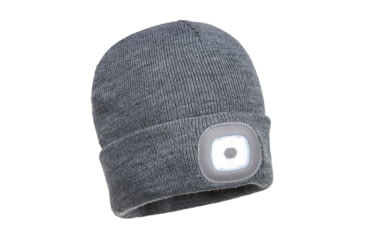 Image of Portwest Rechargeable Twin LED Beanie, Grey, One Size, B028GRR