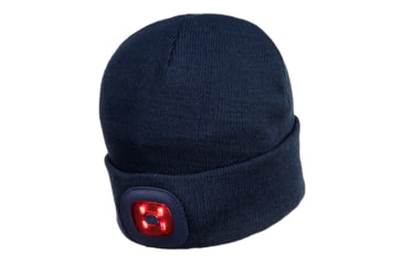 Image of Portwest Rechargeable Twin LED Beanie, Navy, One Size, B028NAR