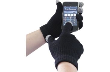 Image of Portwest Touchscreen Knit Glove, Black, Large/Extra Large, GL16BKRL/XL