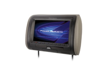 Image of Power Acoustik 7- inch LCD Universal Headrest Monitor with DVD, IR &amp; FM Transmitters &amp; 3 Interchangeable Skins, Black, 7, HDVD-71CC