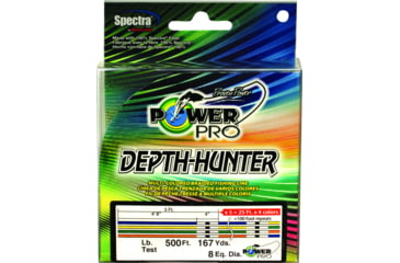 Image of Power Pro Depth-Hunter Braided Fishing Line Metered 20lb 500Ft 167yd Multi-Colored, 21100200167J