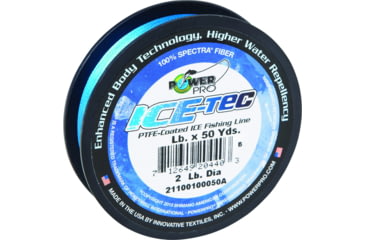 Image of Power Pro Ice-Tec Coated Ice Fishing Line 15lb 50 Yd Ice Blue, 23400150050A