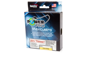 Image of Power Pro MaxCuatro Spectra HT Braided Fishing Line 20lb 150yd Hi-Vis Yellow, 33400200150Y