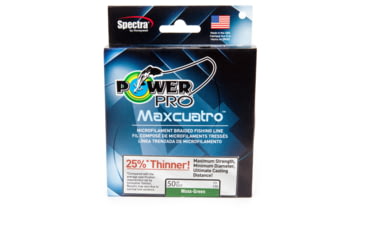 Image of Power Pro MaxCuatro Spectra HT Braided Fishing Line 40lb 500yd Moss Green, 33400400500E