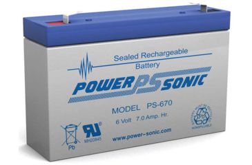 Image of Power Sonic PS670F1 6V 7Ah Sealed Lead Acid Battery, Blue/Gray PS670