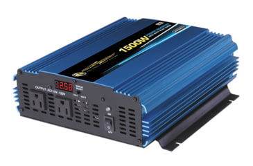 Image of Powerbright 12-Volt Modified Sine Wave Inverter, Black/Blue, 1,500 Watts, PW1500-12