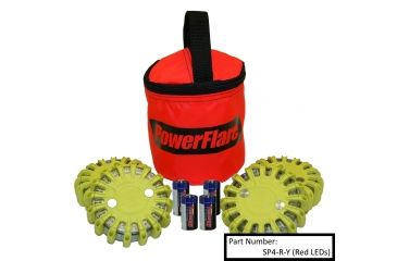 Image of Powerflare 4-Pack PowerFlare Soft Pack, Red/Blue LEDs, Yellow Shell SP4-RB-Y
