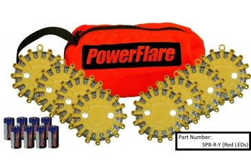 Image of Powerflare 8-Pack PowerFlare Soft Pack, Red/Blue LEDs, Yellow Shell SP8-RB-Y