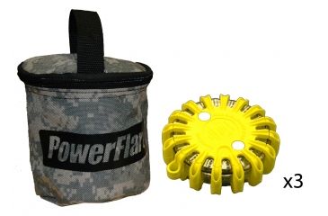 Image of Powerflare PF-200 Softpack,  3 Safety Lights,Infrared LED,ACU Bag,3 Batteries, Yellow Shell SP3ACU-I-Y