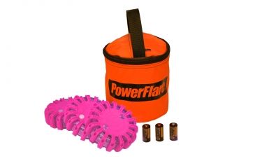 Image of Powerflare PF-200 Softpack,  3 Safety Lights,Infrared LED,Orange Bag,3 Batteries, Hot Pink Shell SP3O-I-HP