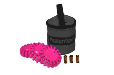 Image of Powerflare PF-200 Softpack,  3 Safety Lights,Infrared LED,Black Bag,3 Batteries, Hot Pink Shell SP3BK-I-HP