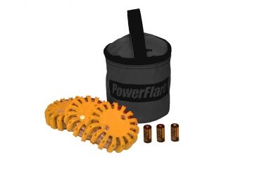 Image of Powerflare PF-200 Softpack,  3 Safety Lights,Infrared LED,Black Bag,3 Batteries, Orange Shell SP3BK-I-O