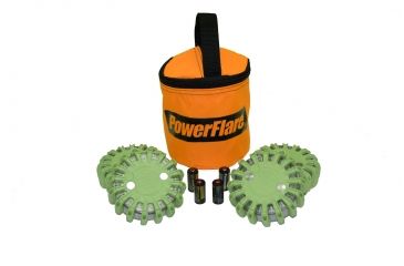 Image of Powerflare PF-200 Softpack,  4 Safety Lights,Amber LED,Orange Bag,6 Batteries, Olive Drab Shell SP6O-A-OD