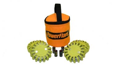 Image of Powerflare PF-200 Softpack,  4 Safety Lights,Amber LED,Orange Bag,6 Batteries, Yellow Shell SP6O-A-Y