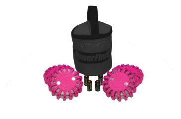Image of Powerflare PF-200 Softpack,  4 Safety Lights,Amber LED,Black Bag,6 Batteries, Hot Pink Shell SP6BK-A-HP