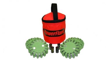 Image of Powerflare PF-200 Softpack,  4 Safety Lights,Amber LED,Red Bag,6 Batteries, Olive Drab Shell SP6R-A-OD