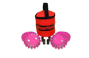 Image of Powerflare PF-200 Softpack,  4 Safety Lights,Amber LED,Red Bag,6 Batteries, Hot Pink Shell SP6R-A-HP
